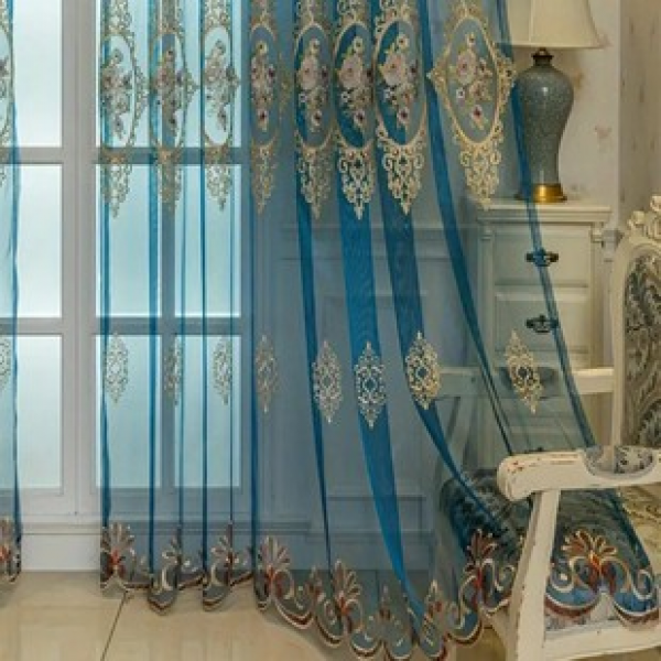 2025 New Modern Simple Multi color Embroidered Curtain Bedroom Living Room Entertainment Lounge Decoration