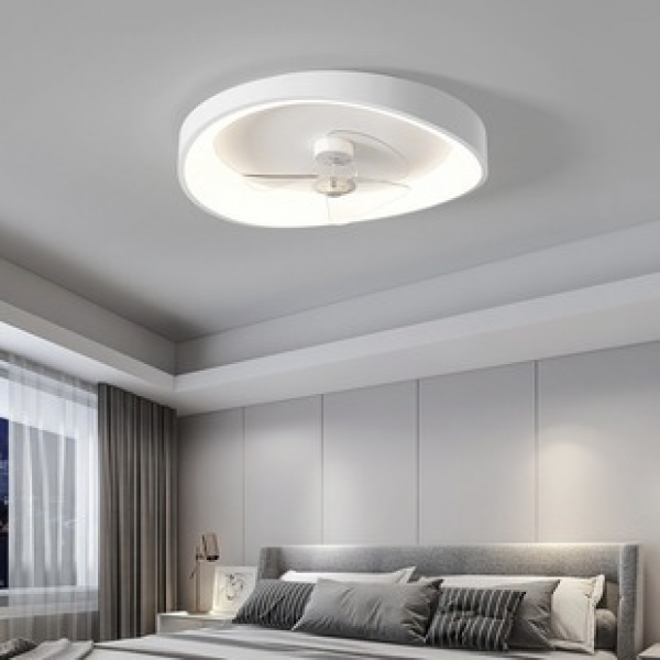 Minimalist restaurant dining table ceiling fan light Nordic style intelligent control study bedroom ceiling fan light
