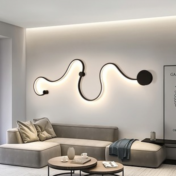 Nordic Creative Bedroom Bedhead Living Room Wall Light Strip Light Simple Modern Background Wall Corridor Light Design