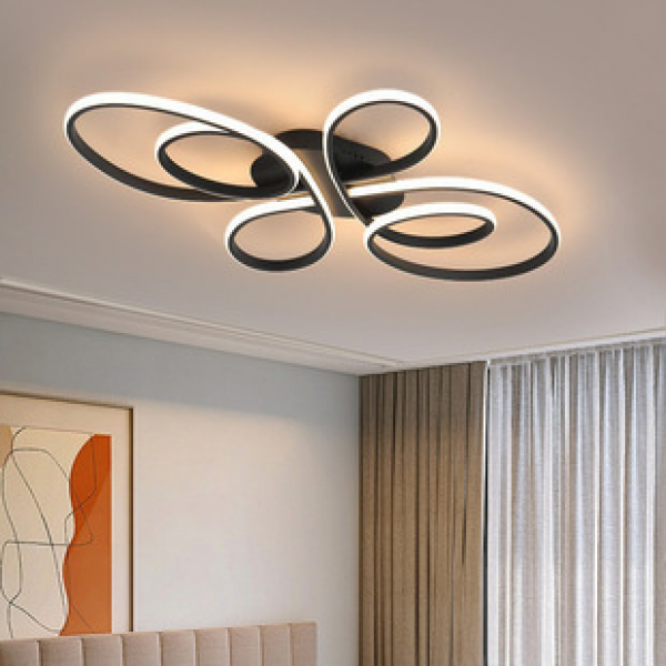 Modern and minimalist Chinese knot ceiling light, black and white color, living room, bedroom, kitchen ceiling light, LED indoor lighting fixtures