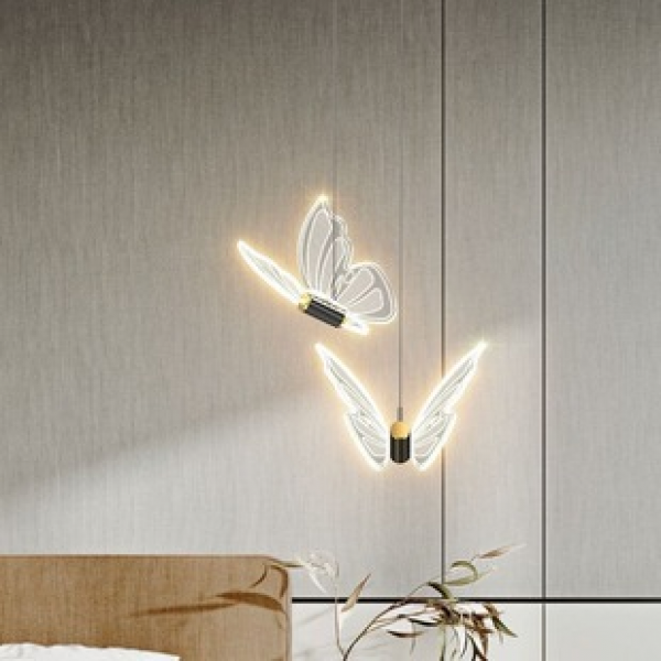 New creative butterfly light luxury high-end bar counter restaurant small pendant light bedroom bedside pendant light simple modern bedroom light