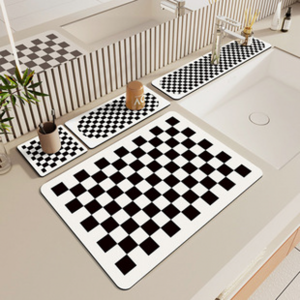 Kitchen, bathroom sink, diatomaceous earth absorbent pad, bathroom faucet drain pad, countertop splash proof pad