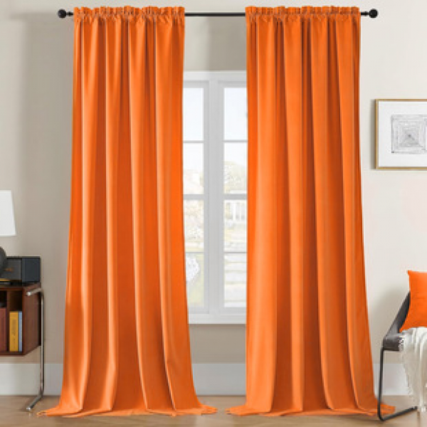 Cross border curtain fabric finished Nordic simple solid color velvet living room bedroom blackout curtain fabric