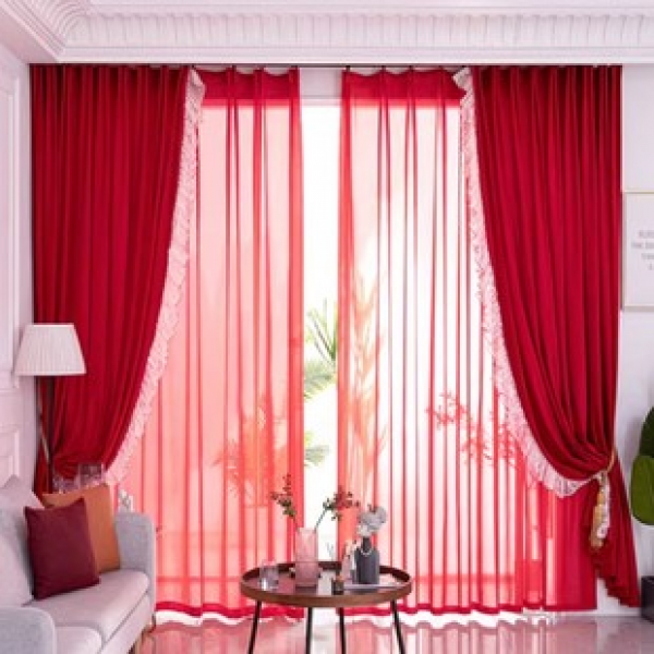 2025 new 1PC velvet edge gauze edge curtains, living room bedroom decoration curtains, personalized decoration pole curtains
