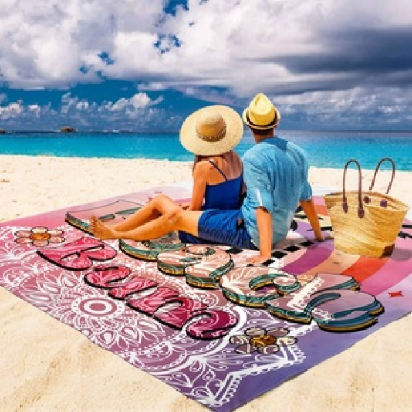 Cross border beach mat, quick drying, waterproof and moisture-proof mat, outdoor picnic mat, camping blanket