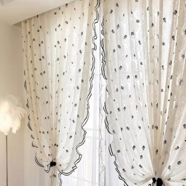 2025 Factory Direct Supply Cross border E-commerce Platform Amazon's Explosive New Product French Rose Curtains