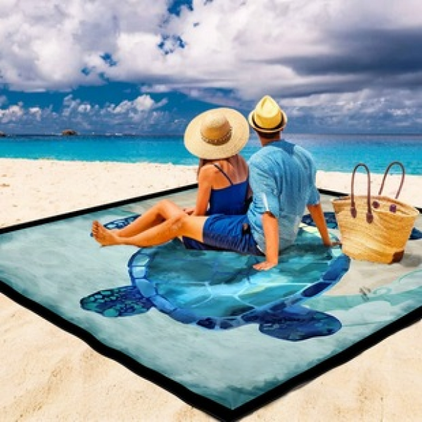 Cross border beach mat, quick drying, waterproof and moisture-proof mat, outdoor picnic mat, camping blanket