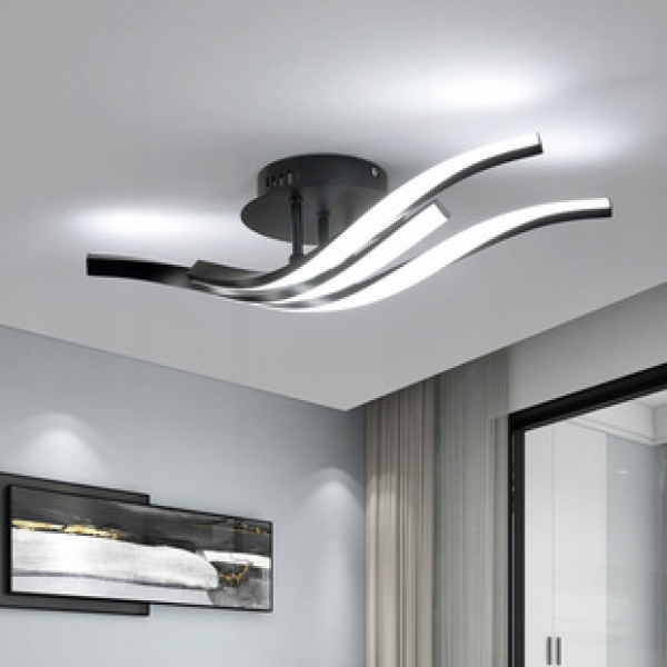 Modern minimalist LED ceiling light, living room balcony bedroom light, wave aluminum creative shaped light
