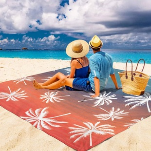 Cross border beach mat, quick drying, waterproof and moisture-proof mat, outdoor picnic mat, camping blanket
