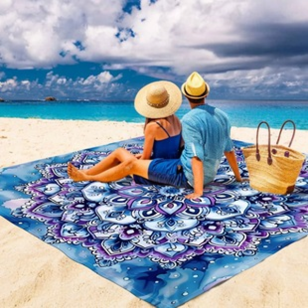 Cross border beach mat, quick drying, waterproof and moisture-proof mat, outdoor picnic mat, camping blanket