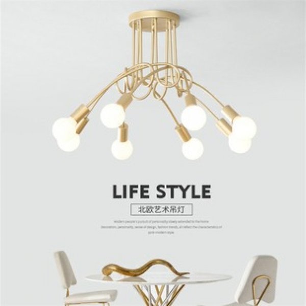 Nordic living room pendant light, modern simplicity, creative personality, light luxury art, dining room bedroom light, atmospheric home ceiling light