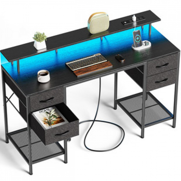 Cross border manufacturers wholesale computer desks with drawers, office desks with display racks, and work desks