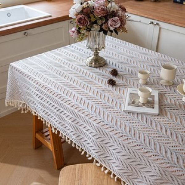 Cross border Amazon hot selling new pearl lace tablecloths, Nordic tablecloths, tablecloths, dining tables, creative home furnishings