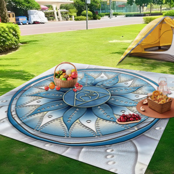 Cross border beach mat, quick drying, waterproof and moisture-proof mat, outdoor picnic mat, camping blanket