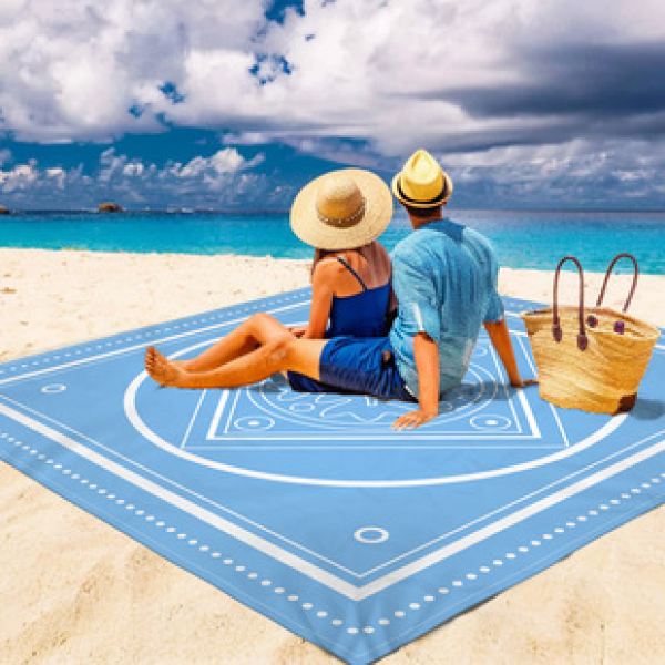 Cross border beach mat, quick drying, waterproof and moisture-proof mat, outdoor picnic mat, camping blanket
