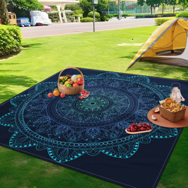 Cross border beach mat, quick drying, waterproof and moisture-proof mat, outdoor picnic mat, camping blanket