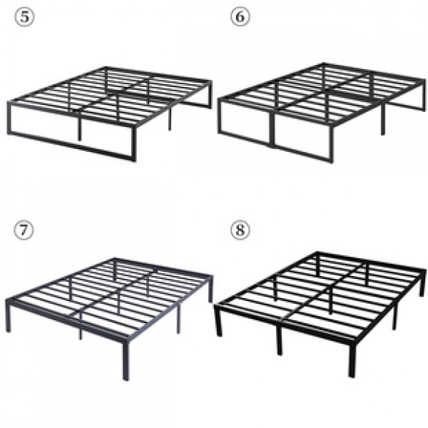 Customized single double bed frame, made of iron, with simple headboard, footboard, socket, light strip, bed disassembly, thickening, and horizontal iron bed frame