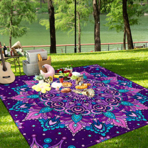 Cross border beach mat, quick drying, waterproof and moisture-proof mat, outdoor picnic mat, camping blanket