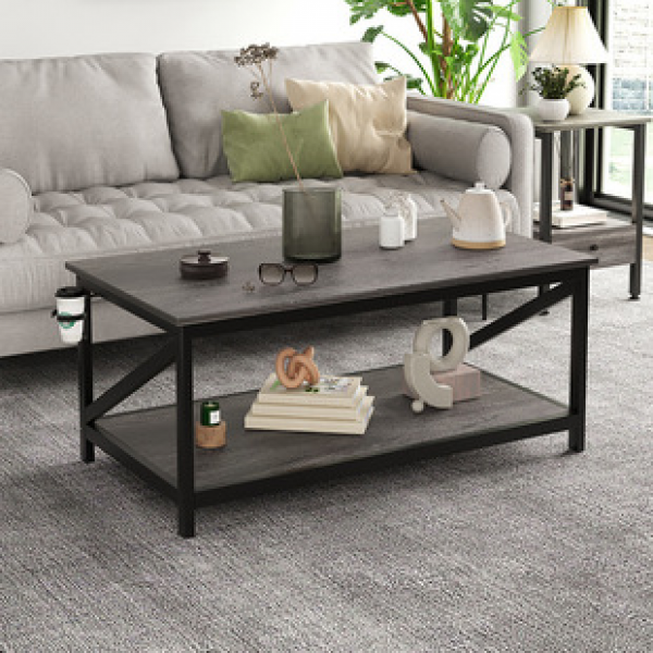 Cross border new minimalist double layered coffee table, Nordic living room, home sofa, bedside table, minimalist table