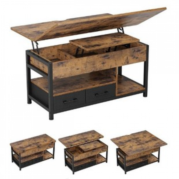 Factory direct sales adjustable coffee table, simple modern coffee table, Nordic style multifunctional folding coffee table with drawers