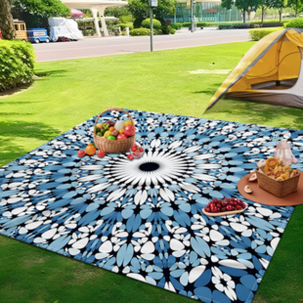 Cross border beach mat, quick drying, waterproof and moisture-proof mat, outdoor picnic mat, camping blanket