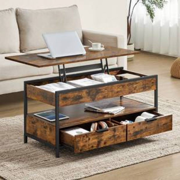 Cross border adjustable coffee table, simple modern Ni tea table, Nordic style multifunctional folding coffee table with drawers