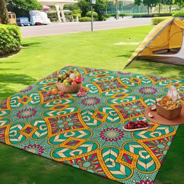 Cross border beach mat, quick drying, waterproof and moisture-proof mat, outdoor picnic mat, camping blanket