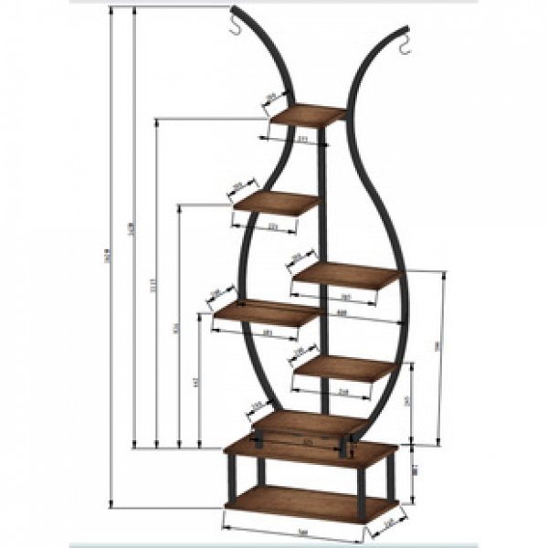 European style flower rack, storage rack, balcony flower rack, living room floor standing multi story indoor succulent green ivy pot rack, mobile