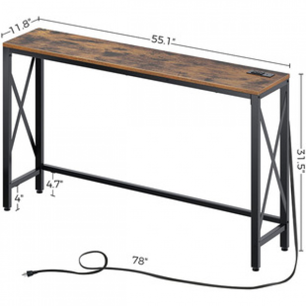 Nordic minimalist entrance, wrought iron solid wood sofa, rear shelf, hallway, long strip, light luxury back, few crevices, narrow edge table strip