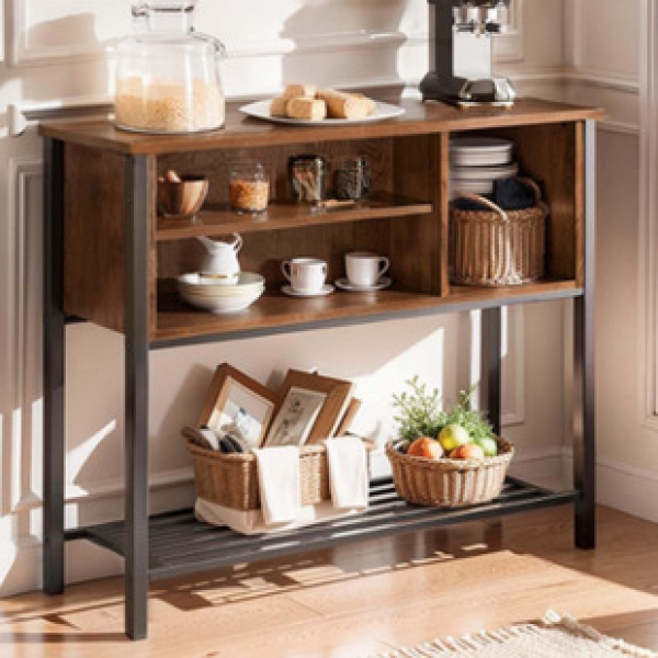 Cross border American style wrought iron dining cabinet, simple solid wood entrance hall cabinet, retro dining table storage, tea water and wine cabinet