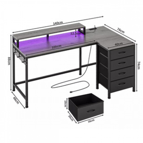 Factory direct sales retro office desk with drawer, light luxury modern single drawer computer desk, writing desk, storage desk, home desk