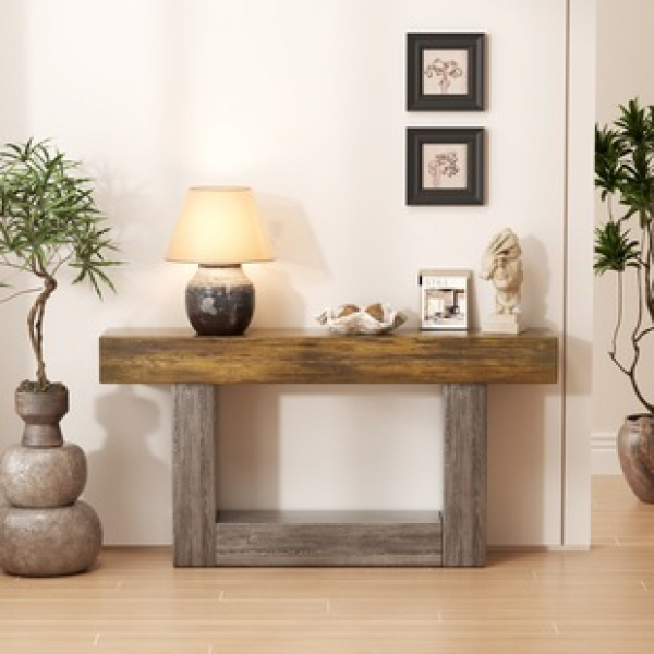 Advanced style foyer table Wabi Sabi style bar case, hotel entrance corridor, non solid wood end view table, light luxury American style foyer table