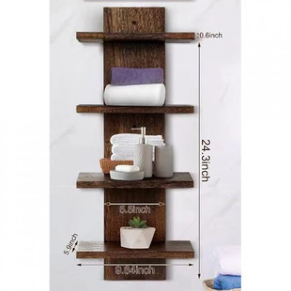 Factory direct sales living room entrance storage, wall mounted solid wood storage rack, bathroom small multi-layer storage rack