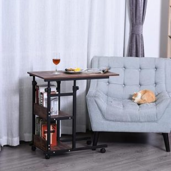 Factory direct sales of simple floor standing bedside table, horizontal movable bedside desk, multifunctional bedside lifting desk