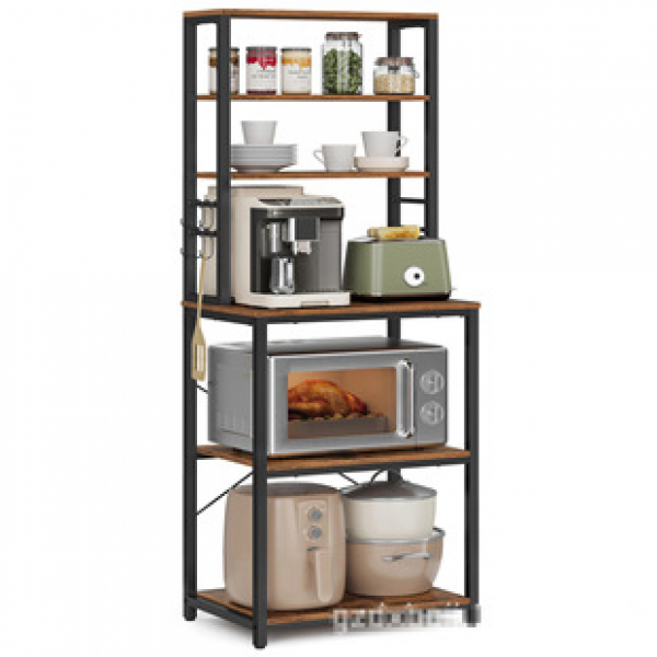 Cross border household kitchen microwave storage rack, floor standing iron multi-functional storage rack, bread oven microwave rack
