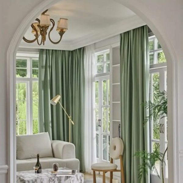 1PC 100% blackout solid color blackout curtains villa living room bedroom decoration pole curtains