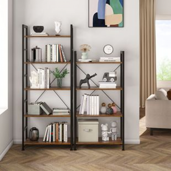 Floor standing multi-layer bookshelf, home storage metal shelf, wall mounted storage shelf, office supplies book shelf