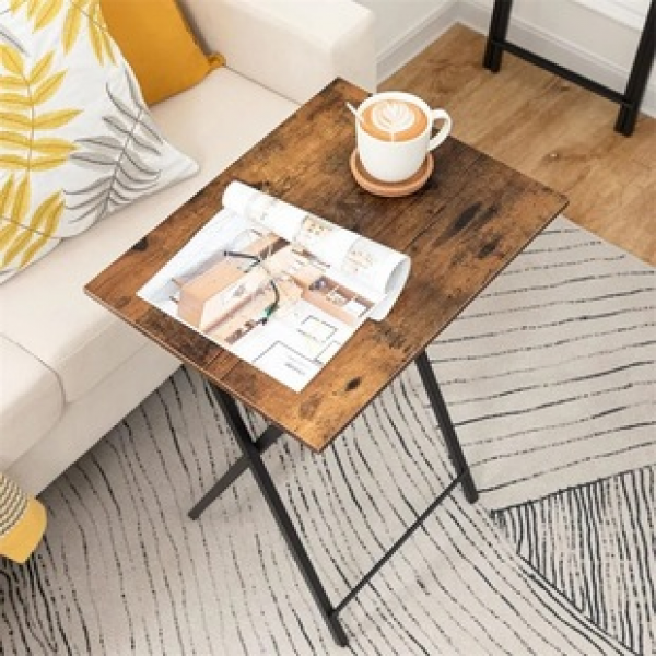 Cross border popular small-sized metal frame folding table, outdoor portable table, living room easy to collect, office dining side table