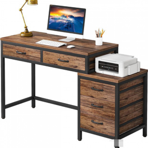 Cross border retro industrial style office desk, computer desk, learning desk, electronic competition desk, storage rack, desk manufacturer direct sales