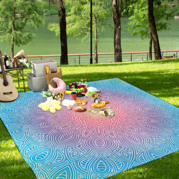 Cross border beach mat, quick drying, waterproof and moisture-proof mat, outdoor picnic mat, camping blanket