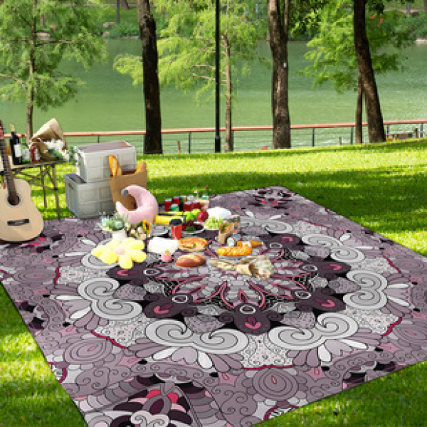Cross border beach mat, quick drying, waterproof and moisture-proof mat, outdoor picnic mat, camping blanket