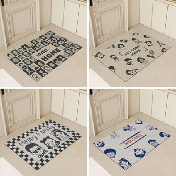 PVC abstract silk circle floor mat for entrance door, anti slip and cutting carpet for entrance door mat, welcome wholesale of floor mats