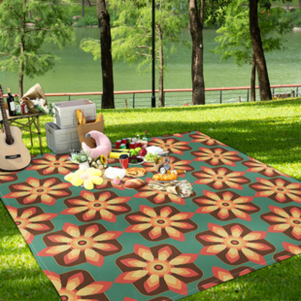 Cross border beach mat, quick drying, waterproof and moisture-proof mat, outdoor picnic mat, camping blanket