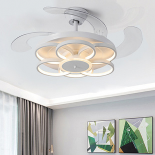 New invisible fan light voice intelligent home living room ceiling fan light bedroom electric fan light dining room frequency conversion mute
