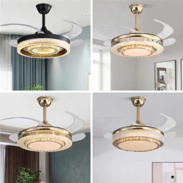 Modern minimalist fan lamp bedroom dining room ceiling fan lamp ultra-thin household fan lamp integrated invisible electric fan pendant lamp