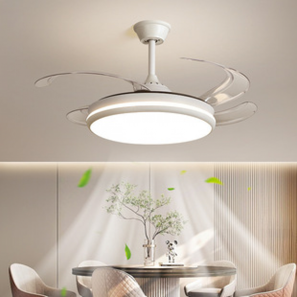 New 2025 invisible integrated fan restaurant light minimalist pendant lamp living room household ceiling fan ceiling fan for bedroom