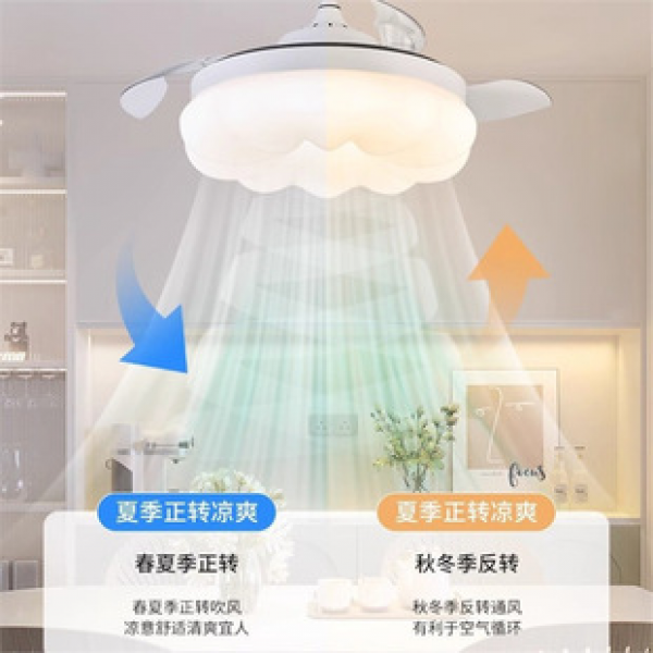 Bedroom fan light, cream wind pumpkin children's room lighting, dining room with fan ceiling light, Guangdong Zhongshan ceiling fan light