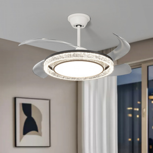 Italian full spectrum ceiling fan light LED bedroom modern Guangdong Zhongshan minimalist lighting fixture dining and living room invisible fan light