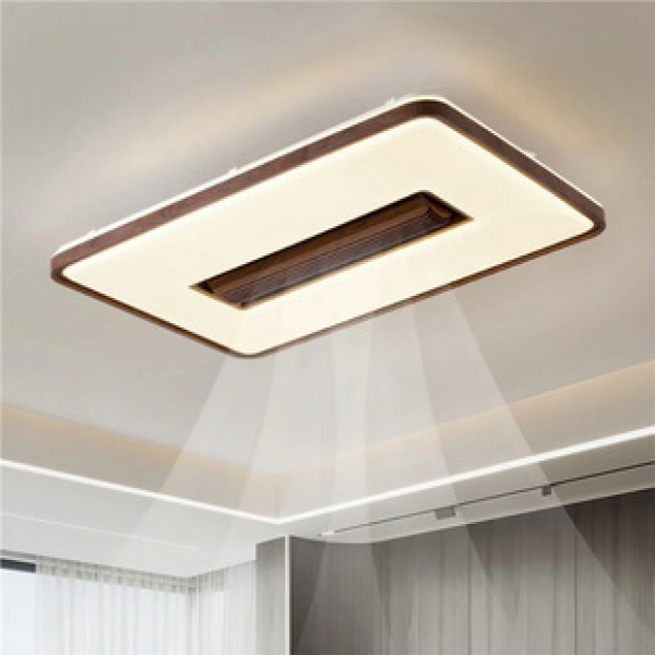 Leafless Fan Light Retro Middle Ancient Style LED Lighting for Bedroom, Room, Dining Room, Living Room, Home, Quiet Wind, Ceiling Light