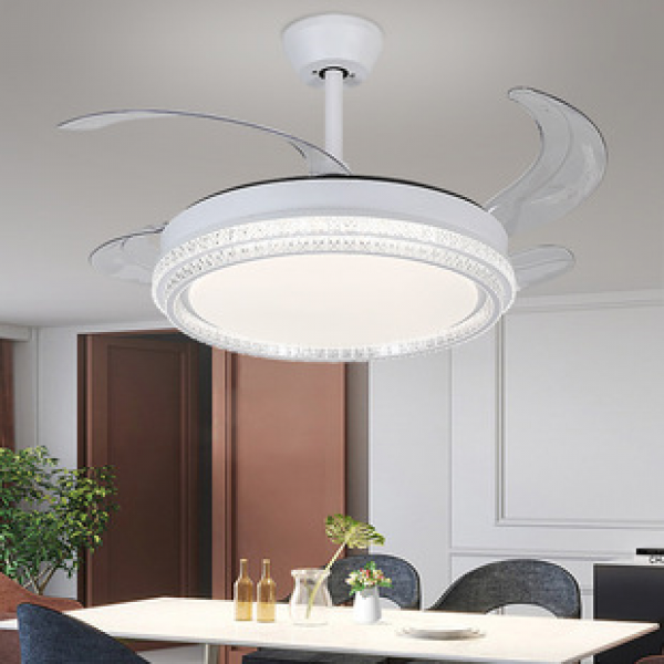 Fan lamp, modern and simple household invisible ceiling fan lamp, dining room bedroom pendant lamp, 2025 Zhongshan lighting new model